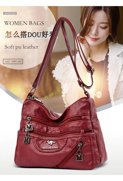 Shoulder Crossbody Bags for Women High Quality Soft Pu Leather Messenger Bag for Girls Purse And Handbags