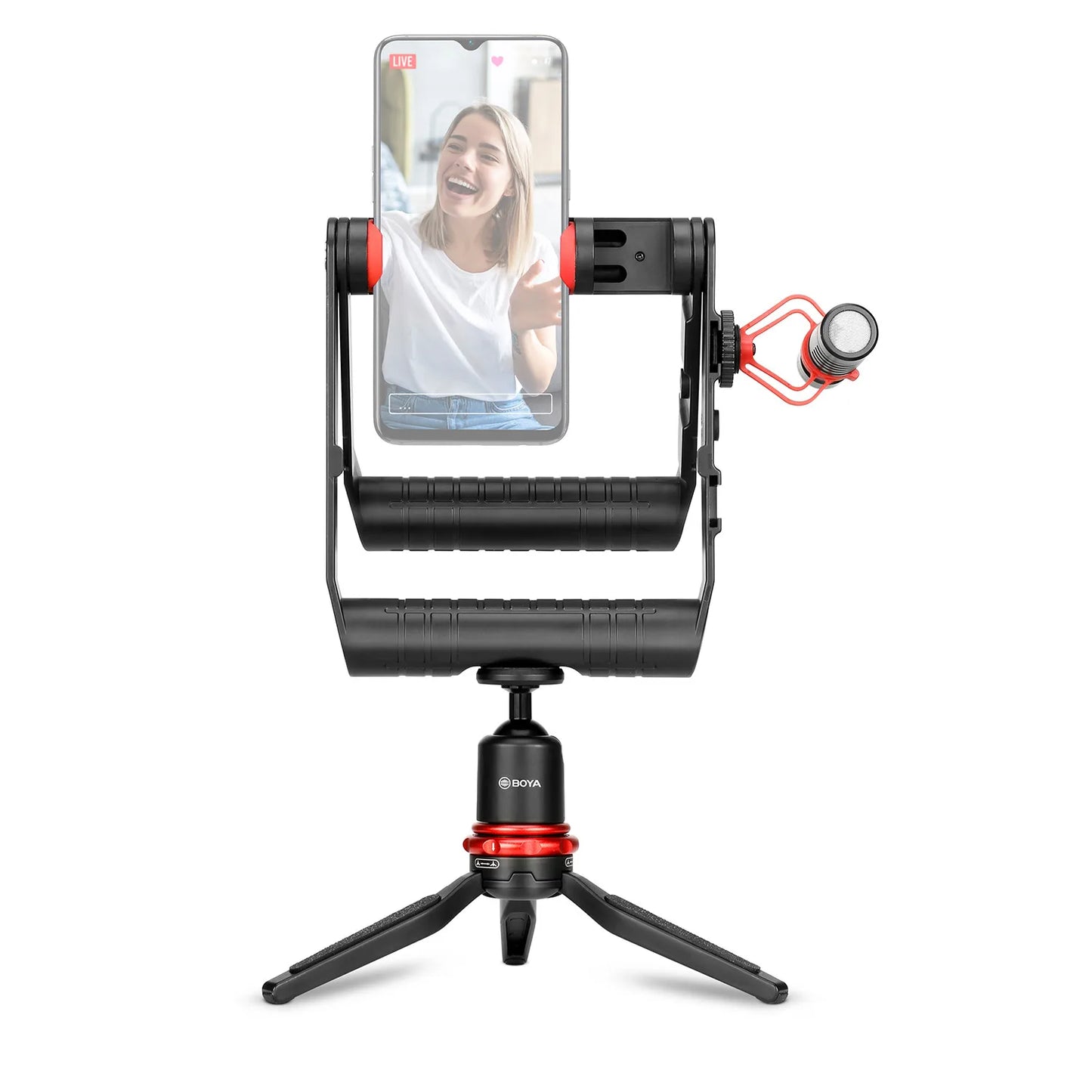 Multifunctional Smartphone Video Rig Kit with Tripod+Holder Smartphone Cage + Shotgun Mini Microphone for Vlogging