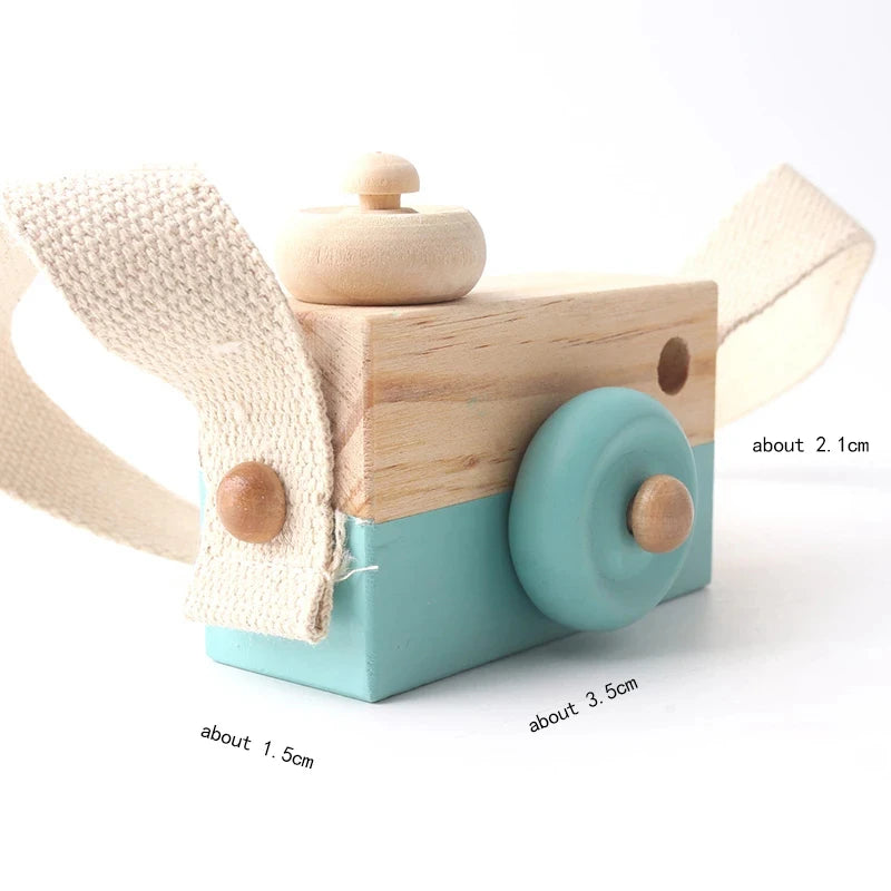 Wooden Fashion Camera Baby Toys Pendant Baby Block Montessori Toys for Children Wooden DIY Presents Nursing Gift Outdoor Toys