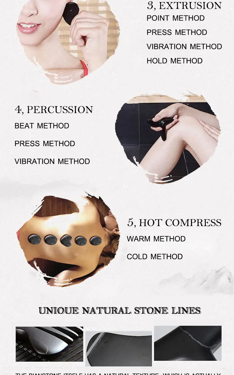 Tontine Traditional Bian Stone Needle Therapy Knife shape Face-lift Back meridians Neck Tool gouache scraper for face scraping