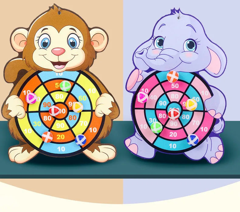 Sticky Ball Dart Target Board Cartoon Throw Ball Target Sticky Ball Board Interactive Educational Toy Christmas Gift