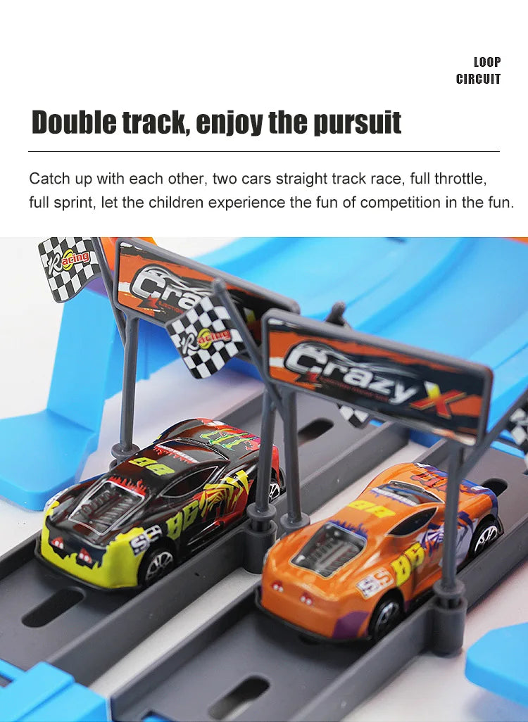 Stunt Speed Double Car Wheels Model Toys For  Racing Track Diy Assembled Rail Kits Educational Interactive Boy  Toy