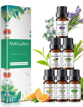 10ML Essential Oils 6pcs Gift Set Humidifier Aromatherapy Diffusers Lavender Eucalyptus Mint Lemongrass Tea Tree Oil