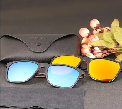 Men Driving Sunglasses Al-Mg Legs Men UV400 Polarized Square TR Frame Male