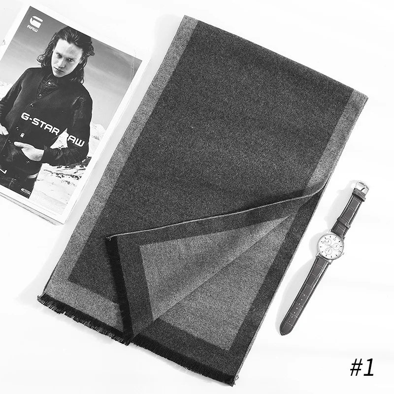 Scarves Man Autumn Winter Thick Warm Cashmere Business Long Wraps Boy Classic Shawl muffler