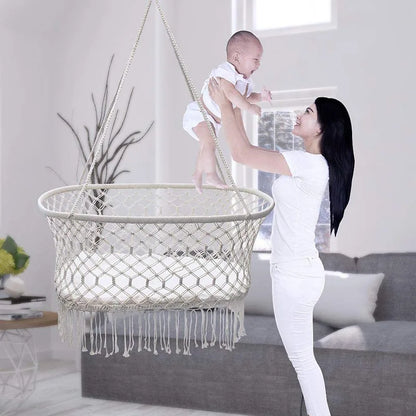 Baby Crib Hanging Cradle, Hanging Bassinet and Portable Swing for Baby Nursery Baby Hammock Cradle Swing Bed