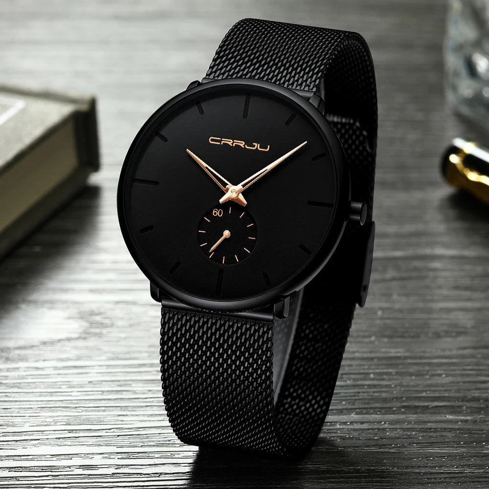 Fashion Blue Men Watch Top Luxury Brand Minimalist Ultra-thin Quartz Watch Casual Waterproof Clock Relogio Masculino