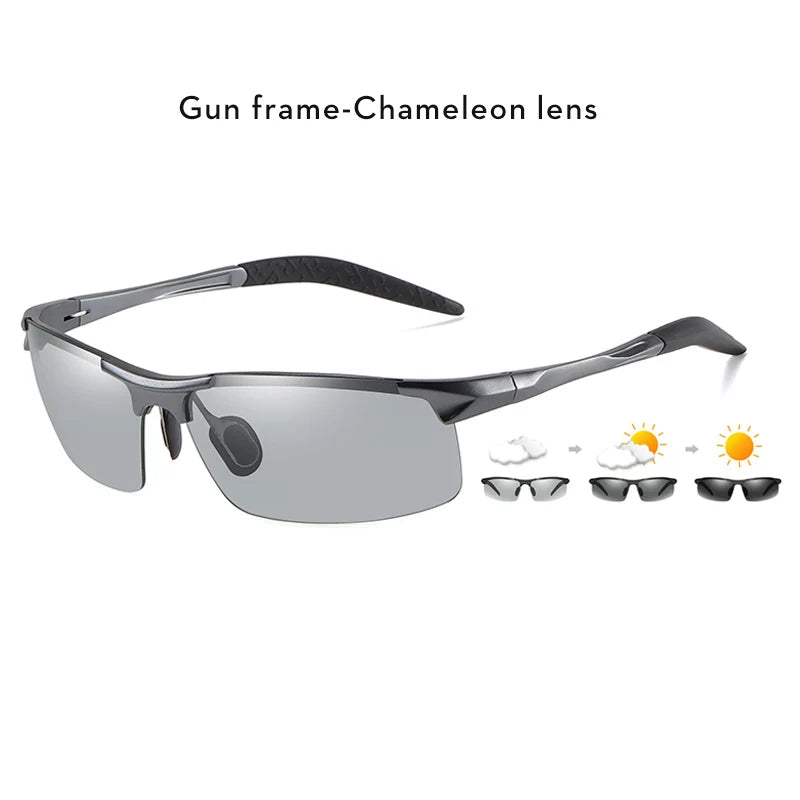 Aluminum Photochromic Polarized UV400 Anti-Glare Driving Sunglasses for Men Women