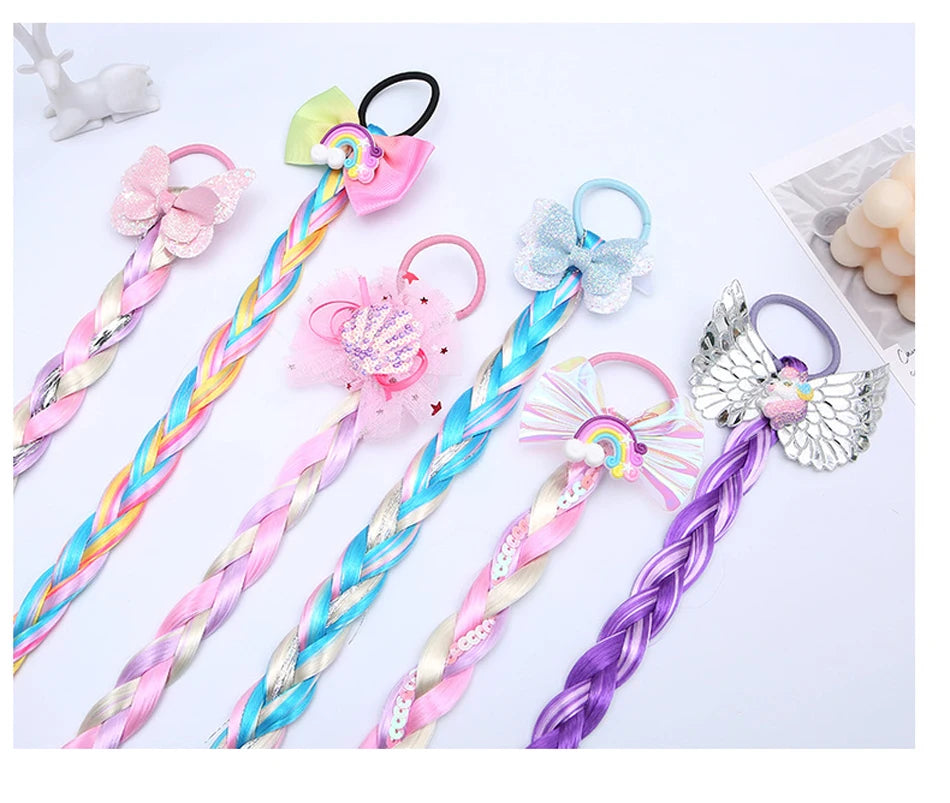 Princess Braid Elsa Headband Hairpiece Cosplay Braided Wigs for Elsa Dress Up Set for Toddler Girls Party Wedding Birthday