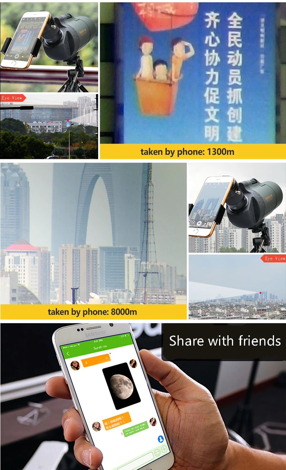 Professional Spotting Scope, Monocular Telescope,  Waterproof Telescope, Hunting Bird Watching Target, MC25-75x70 Zoom