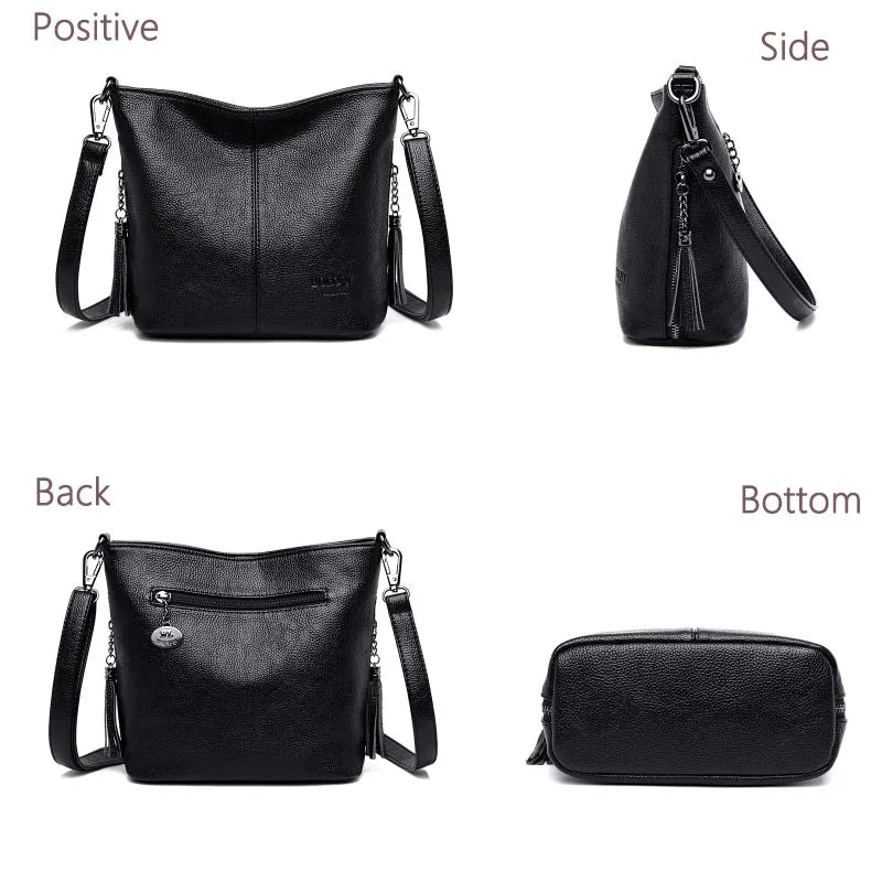 Soft Leather Purse Fashion Women Shoulder Messenger Bag Trend Designer Tassel Bag Luxury Ladies Handbag