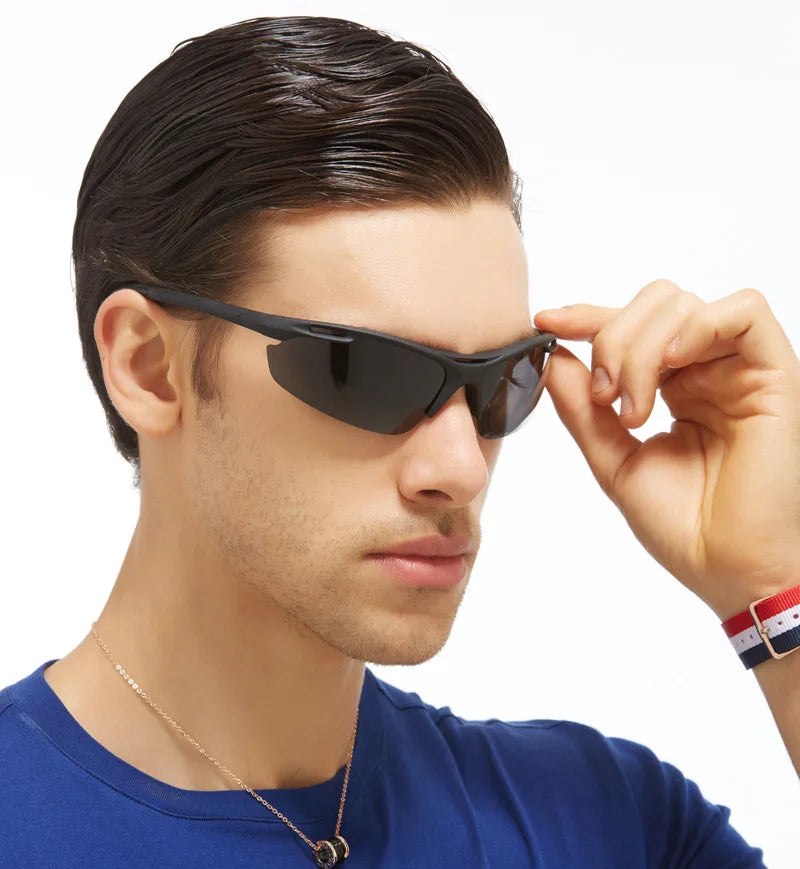Ultralight Rimless Polarized UV400 Outdoor Sports Sunglasses for Men Women Driving Glasses