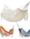 Hammock Boho Style Brazilian Macrame Fringed Deluxe Double Hammock Net Swing Chair Indoor Hanging Swing