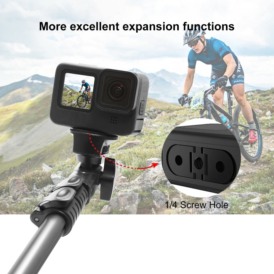 Folding Finger Tripod Mount Adapter for GoPro HERO12 11 10 Black HERO9 Black / HERO8 Black / Max Action Camera Accessories