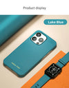 for Magsafe Case for iPhone 13 Pro Max 13 Mini 13Pro Natural Cowhide Lychee Leather Magnetic Luxury Metal Frame Phone Back Cover