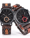 Handmade Wood Watch Japanese Quartz Wristwatches Metal Stainless Steel Timeless Chronograph Auto Date