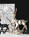 A Couple of 2Pcs Deer Statue Modern Geometric Sculpture Desktop Ornament Figurine Wine Cabinet Cafe TV Showcase Decor
