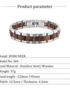 Wood Stainless Steel Bracelet for Women Jewelry Adjusted Strap