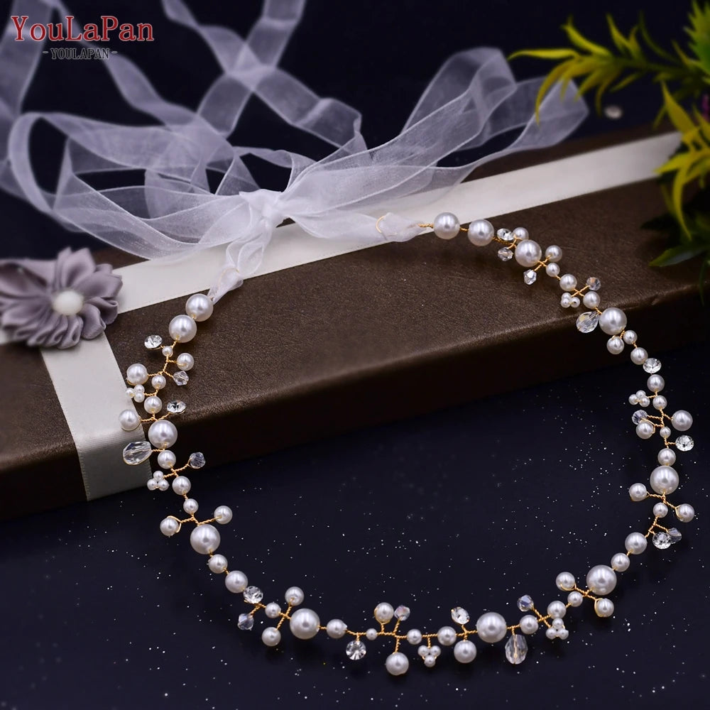 Pearl Bridal Headbands Handmade Bridal Headpiece Simple Headband Wedding Hair Accessories