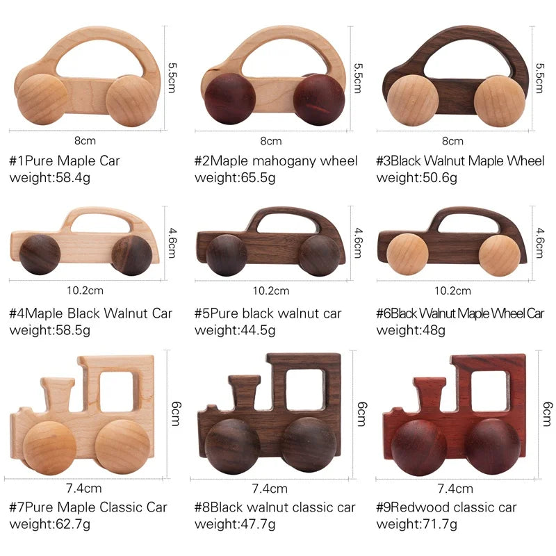 Nordic Style Wooden Toys for Children Montessori Maple Wooden Building Block Car Baby Educational Toys Newborn Baby Toddler Toys