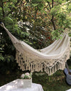 Hammock Boho Style Brazilian Macrame Fringed Deluxe Double Hammock Net Swing Chair Indoor Hanging Swing