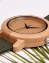Bamboo Wooden Quartz Wristwatch for Lover Nylon Strap Couple Customize Watches