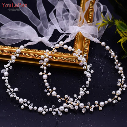 Pearl Bridal Headbands Handmade Bridal Headpiece Simple Headband Wedding Hair Accessories