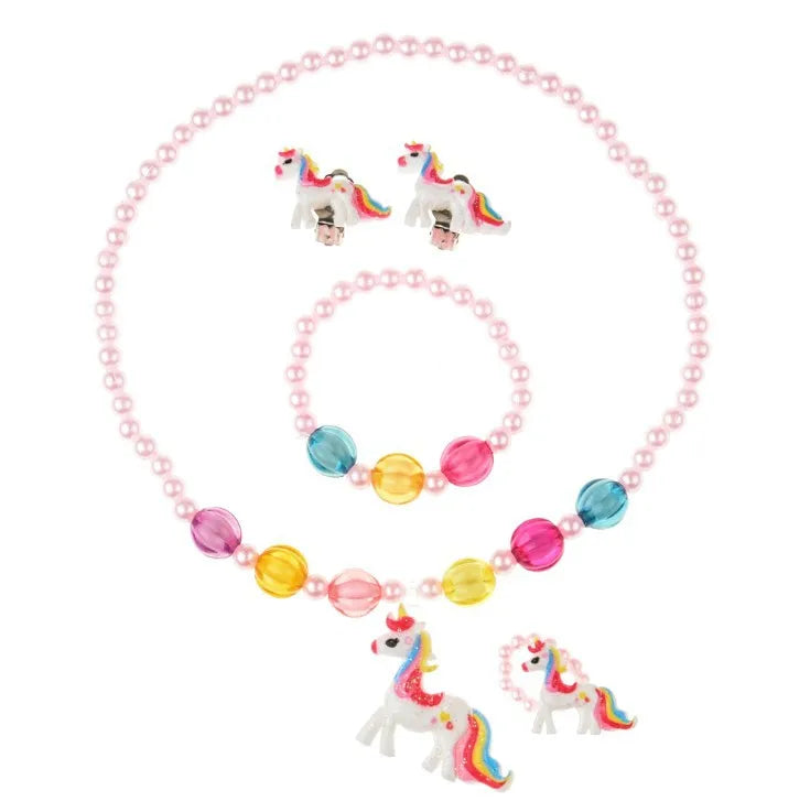 Rainbow Unicorn Princess Dress with Angel Wings Party Costume