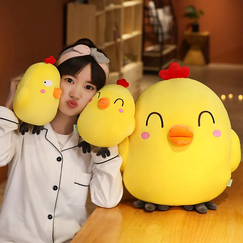 Cute Yellow Chicken Plush Stuffed Animal Soft Pillow