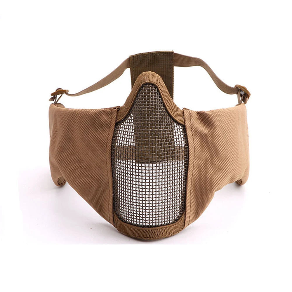 Airsoft Face Mask With Ear Mesh Face Breathable Mouth Mask Tactical Paintball Softair Protective Mask Shooting Hunting Equipment