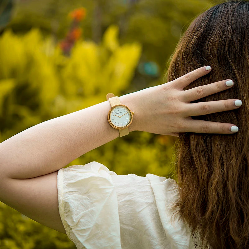 Simple Dial Wood Watches Quartz Wristwatch Mother's Day