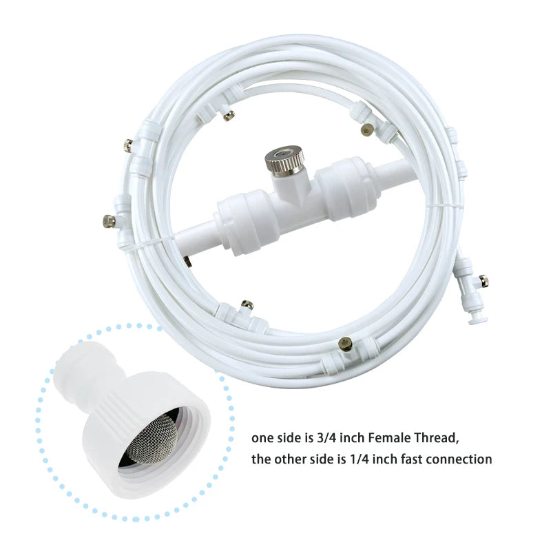 Water Fog Sprayer System Nebulizer Sprinkler Patio Cooling Mist System Garden Watering Irrigation Mister