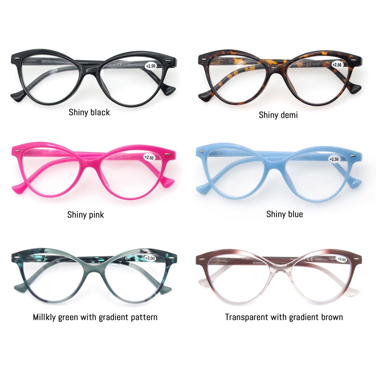 Reading Glasses Cat Eye Vintage Fashion Eyeglass Cat eye Retro Clear Lens Ladies Ultralight Diopter +1.25 +2.0