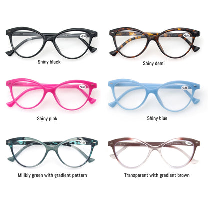 Reading Glasses Cat Eye Vintage Fashion Eyeglass Cat eye Retro Clear Lens Ladies Ultralight Diopter +1.25 +2.0