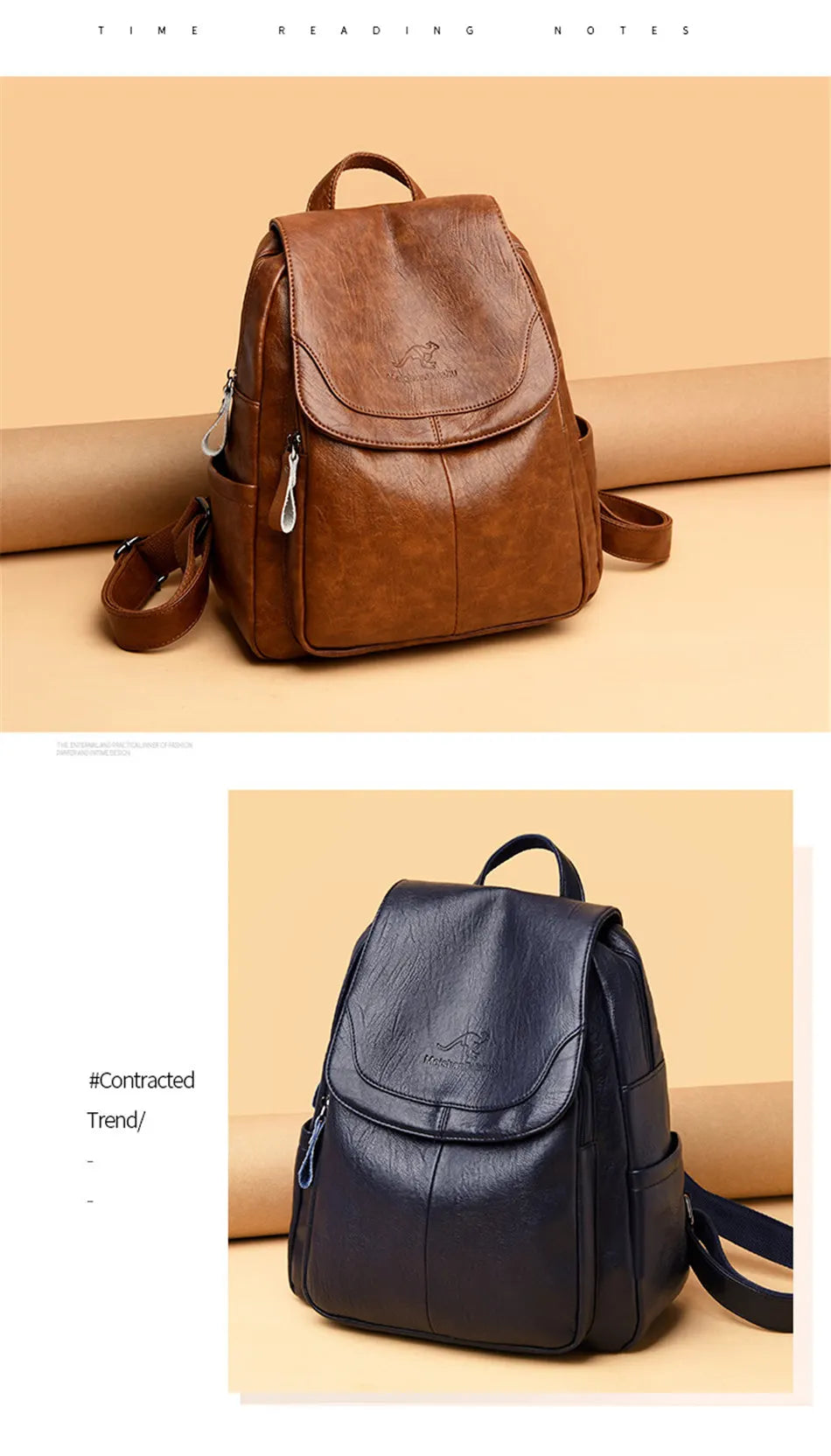Soft Leather Backpacks Vintage Female Shoulder Bags Casual Travel Ladies Bagpack School Bags