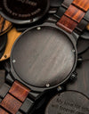 Watches Wooden Wrist Stop Watch Quartz Chronograph Luminous Hands Auto Date