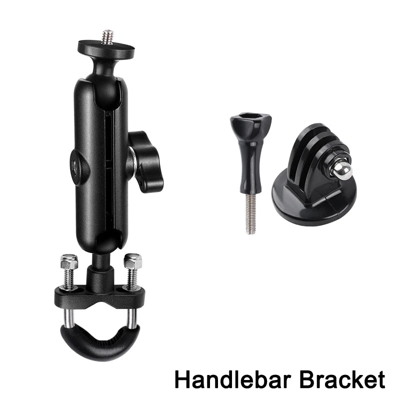 Metal Motorcycle Bicycle Camera Mount Handlebar Mirror Holder for Action Cameras and Smartphones