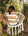 Nordic Style Hammock Chair Tassels Dreamy Round Hanging Chair Cotton Rope Macrame Swing Chairs