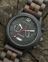 Watches Fashion Classic Ebony Wooden Quartz Wristwatch Auto Date Calendar