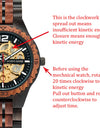 Automatic Self-Wind Watch for Men Wood Red Sandalwood Wristwatches Male Waterproof In Wooden Box