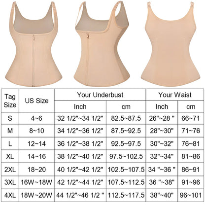 Waist Trainer Under bust Cincher Corset Vest Tummy Control Neoprene Body Shaper Back Support Girdle Shapewear