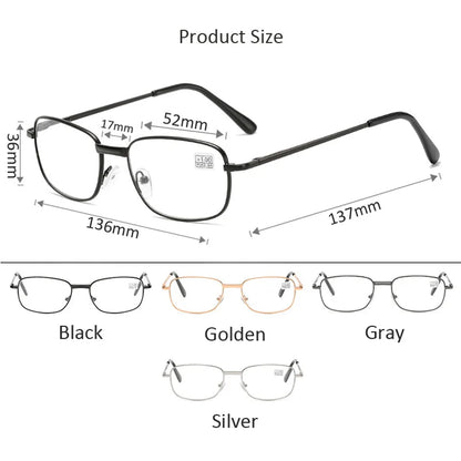 Oval Metal Reading Glasses Clear Lens Men Women Presbyopic Glasses Optical Spectacle Eyewear Prescription +1.0 TO 3.5