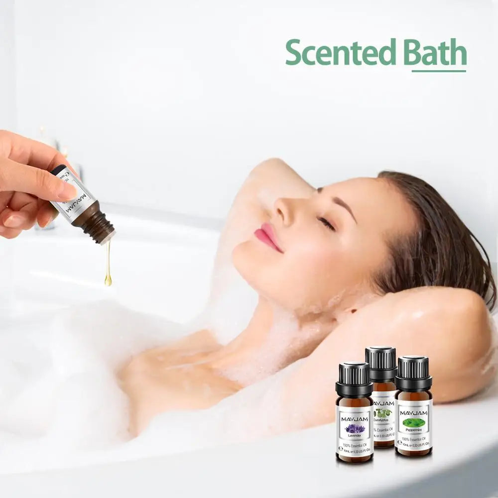 10ML Essential Oils 6pcs Gift Set Humidifier Aromatherapy Diffusers Lavender Eucalyptus Mint Lemongrass Tea Tree Oil