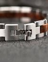 Bracelet Metal Stainless Steel Wood Strap Jewelry