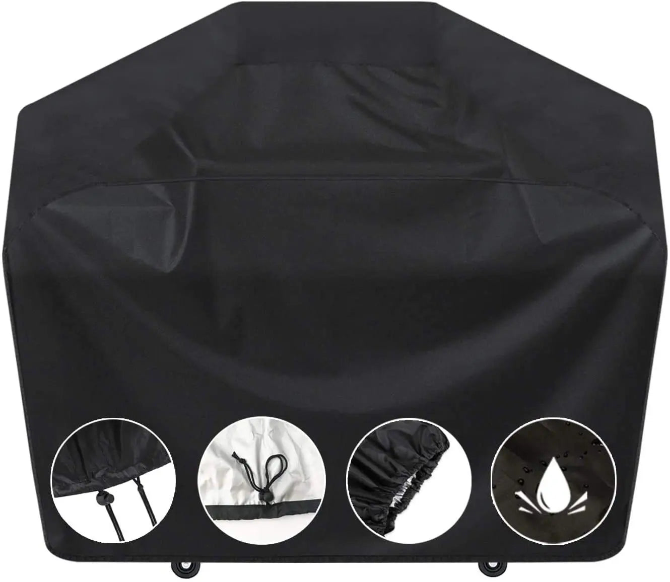 BBQ Grill Cover Waterproof Heavy Duty 190T/210D Anti-Dust Barbecue Protector with Storage Bag