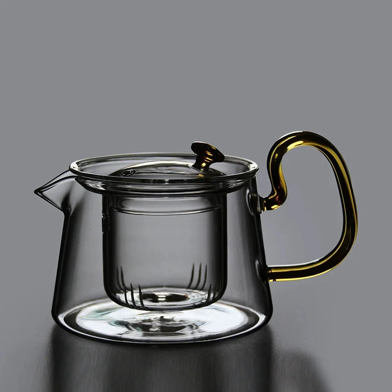 Japanese Style Transparent Glass Teapot High Temperature Resistant Filter Scented Black Tea Kung Fu Tea Set