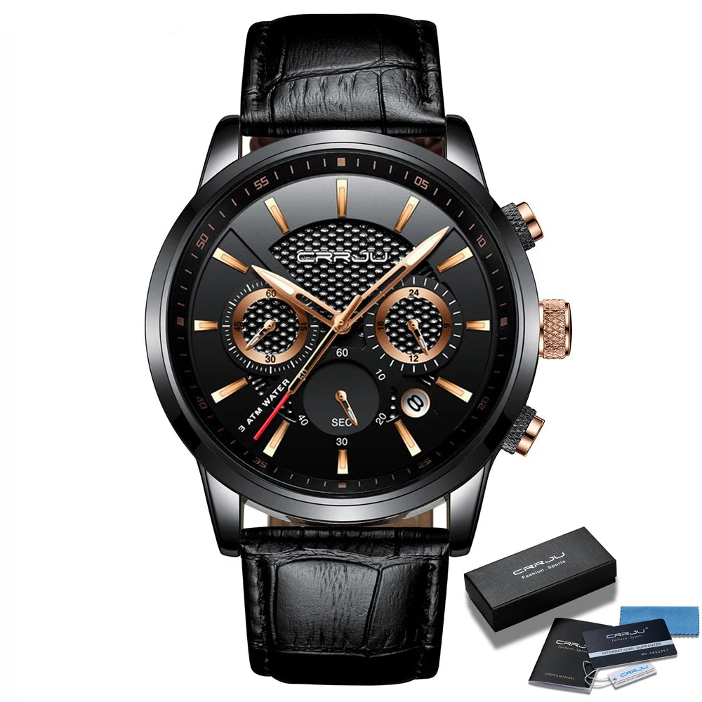 Fashion Sport Quartz Watches Men Luxury Business Leather Watch Waterproof Wristwatches Male Clock Relogio Masculino