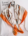 Women Scarf Silk Feeling Hair Neck Square Brand Office bandanna muffler Waiter Flight Attendants Handkerchief Rings wrap