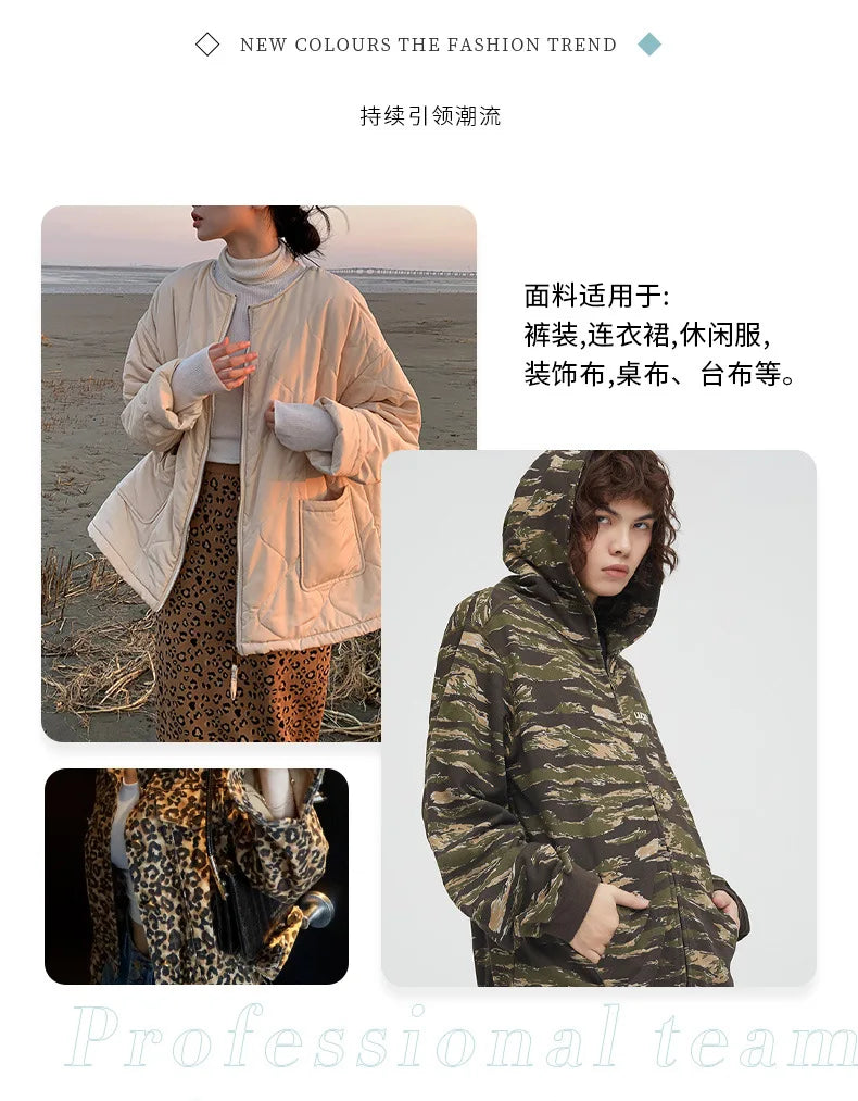 Leopard print Corduroy fabric Camouflage corduroy print cloth Polyester clothing DIY dress handmade Sewing quilting Leopardprint