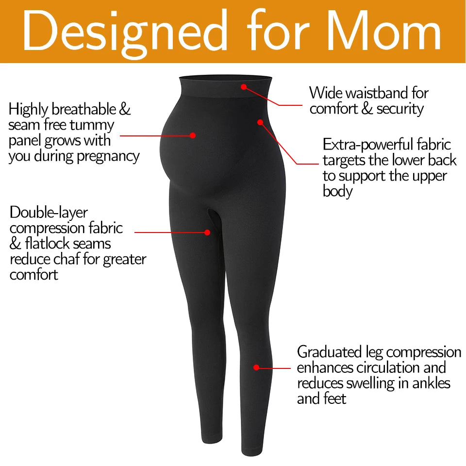 Maternity Leggings Over The Belly Pregnancy Pants High Waist Belly Support Tights for Mothers Pregnant Women Body Shaping Pants